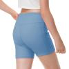 ANIVIVO Girls' 4" Volleyball Biker Dance Shorts - Youth Spandex Yoga Shorts Kids Athletic Running Compression Shorts with Pockets(Blue 8-9) view 2
