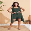 Batehif Women's 3 Piece Shorts Lounge Set Airport Travel Vacation Outfits Matching Casual Cardigan and Vest view 2