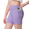ANIVIVO Girls' 4" Volleyball Biker Dance Shorts - Youth Spandex Yoga Shorts Kids Athletic Running Compression Shorts with Pockets(Lightpurple 8-9) view 1