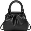 Pleated PU Leather Shoulder Bag Women's Ruched Small Handbag Top Handle Clutch Purse Cloud Pouch Bag (C) view 1