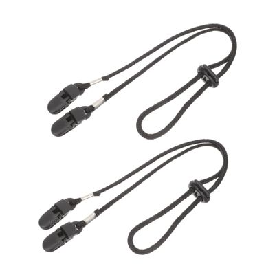 2Pcs Windproof Hat Strap Clip Retainers for Outdoor Activities Black