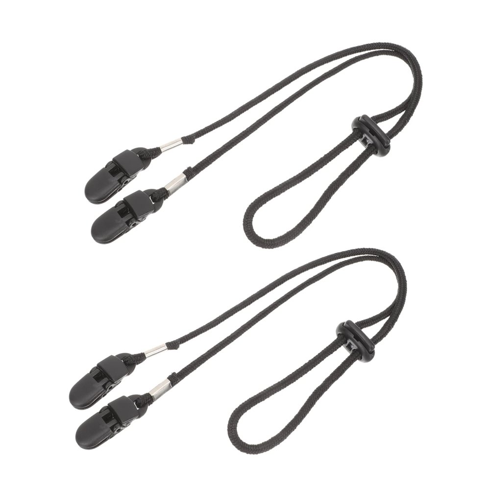 2Pcs Windproof Hat Strap Clip Retainers for Outdoor Activities Black