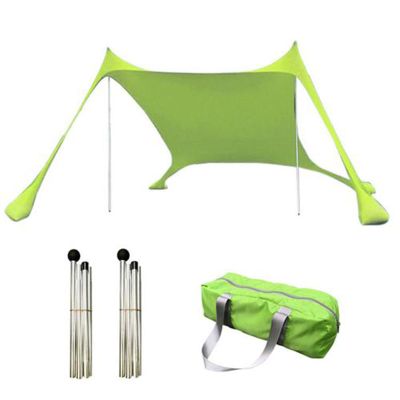 RUEHALF Outdoor Beach Tent Sun Shelter Camping Shades Tents Windproof One-Piece Beach Canopy Tents UPF50+ Portable Family Tent (Size : Green)