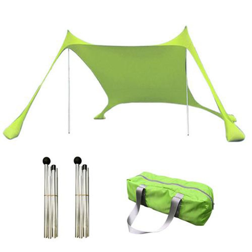 RUEHALF Outdoor Beach Tent Sun Shelter Camping Shades Tents Windproof One-Piece Beach Canopy Tents UPF50+ Portable Family Tent (Size : Green)