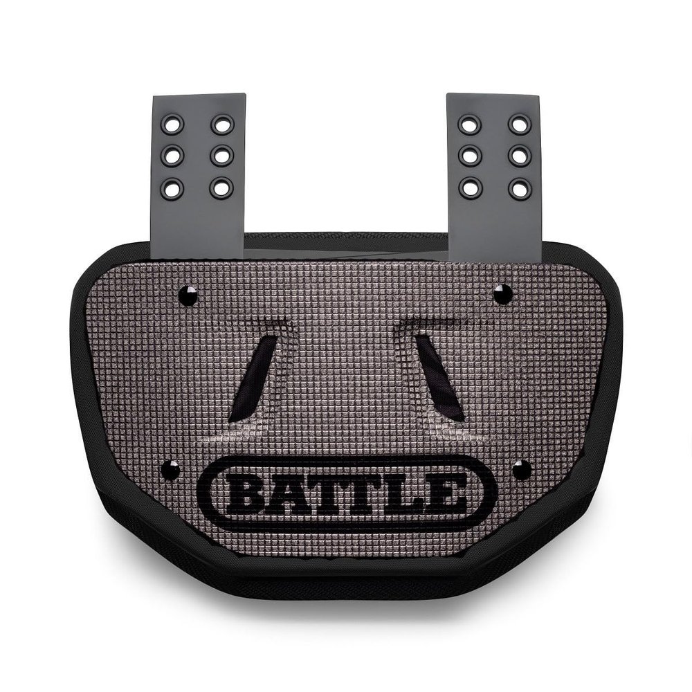 Battle Sports Novelty Football Back Plate Hard Shell Lower Back Protector with Contoured Foam for High-Impact Protection - Adult, Black Diamond