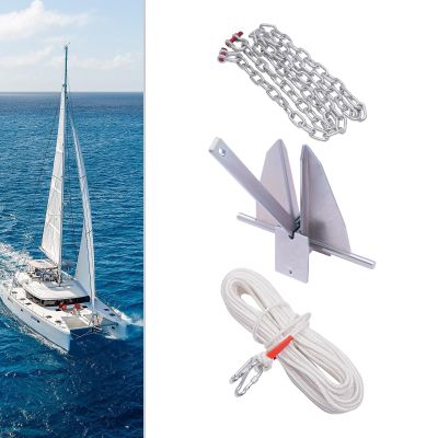 Portable Galvanized Anchor Kit, Boat Anchor Kit, Boat Hook Kit, Marine Anchor for Boat Mooring on The Beach (13 lbs-5/16)