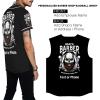 Personalized Barber Jackets Custom Baseball Jersey Uniforms for Hairdresser, Skull Logo Design Your Name Salon Smock & Cape view 2