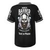 Personalized Barber Jackets Custom Baseball Jersey Uniforms for Hairdresser, Skull Logo Design Your Name Salon Smock & Cape view 4