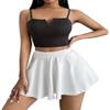 SECOLI Women's 2024 Summer Casual Plain Shorts Solid Color Skort With Pockets view 1
