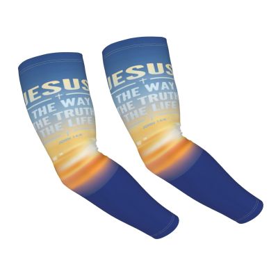 HDAODNM Jesus Bible Shooter Sleeves for Christian Sun Sleeves Cross Cooling Arm Sleeves Bible Arm Cover Sleeves