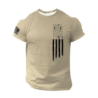 Gym T Shirt For Men Mens Summer Fashion Men Spring Shirts Mens Gym American Flag Shirt T Shirts For Men Beige,4X-Large