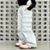 SANGTREE Girls High Waist Casual Y2k Wide Leg Cargo Pants,White,6-7 Years = Tag 130 view 3