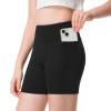 ANIVIVO Girls' 4" Volleyball Biker Dance Shorts - Youth Spandex Yoga Shorts Kids Athletic Running Compression Shorts with Pockets(Black 7-8) view 1