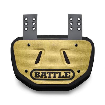 Battle Sports Novelty Football Back Plate  Hard Shell Lower Back Protector with Contoured Foam for High-Impact Protection - Youth, Gold Diamond