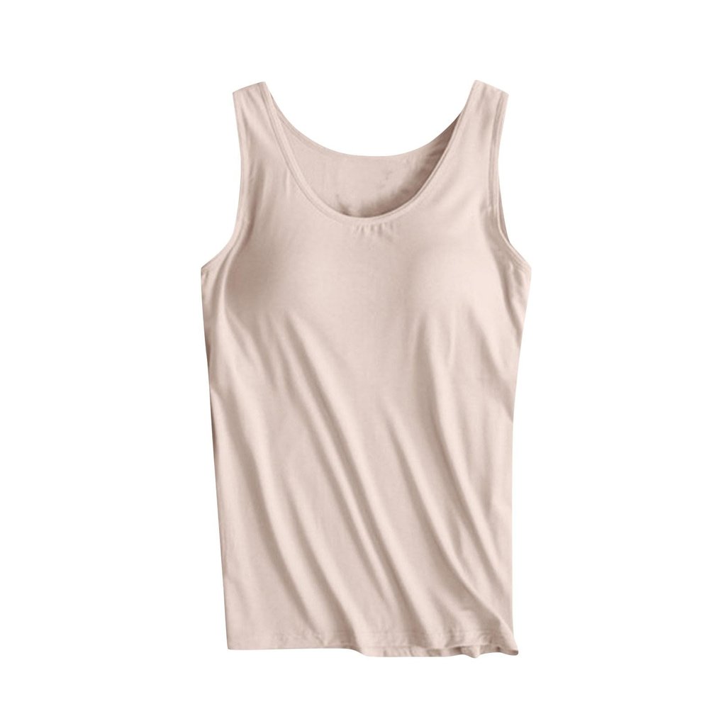 Tank Tops for Women with Built in Bra, Dressy Casual Basic Camisole Stretchy Layer Camis with Shelf Bra Underwear