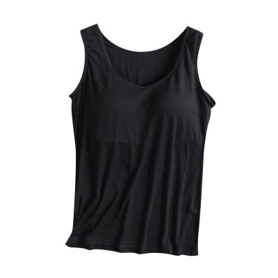 Tank Tops for Women with Built in Bra, Dressy Casual Basic Camisole Stretchy Layer Camis with Shelf Bra Underwear