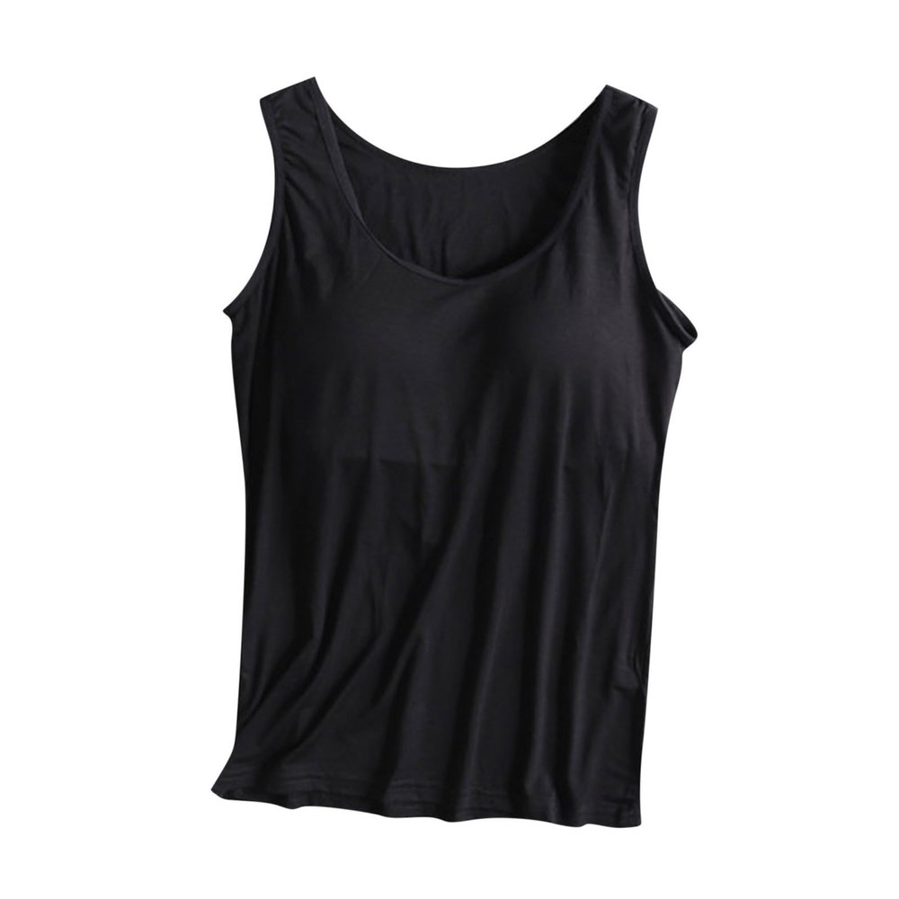Tank Tops for Women with Built in Bra, Dressy Casual Basic Camisole Stretchy Layer Camis with Shelf Bra Underwear