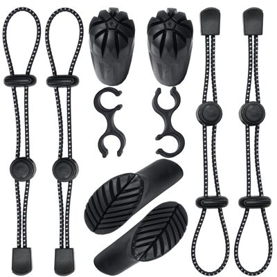 4Pcs Backpack Hiking Stick Holder Straps, Elastic Lanyard Rope for Trekking Poles with 4Pcs Trekking Pole Tips Hiking Cane and 2Pc Clip for Camping, Mountaining, Walking, Trekking, Fishing Accessories