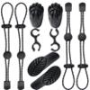 4Pcs Backpack Hiking Stick Holder Straps, Elastic Lanyard Rope for Trekking Poles with 4Pcs Trekking Pole Tips Hiking Cane and 2Pc Clip for Camping, Mountaining, Walking, Trekking, Fishing Accessories view 1