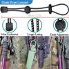 4Pcs Backpack Hiking Stick Holder Straps, Elastic Lanyard Rope for Trekking Poles with 4Pcs Trekking Pole Tips Hiking Cane and 2Pc Clip for Camping, Mountaining, Walking, Trekking, Fishing Accessories view 4
