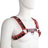 Aendu Adjustable Leather Body Chest Half Harness for MenPunk Style Belt with Buckle Closure - Durable and Stylish Design (Red) view 4
