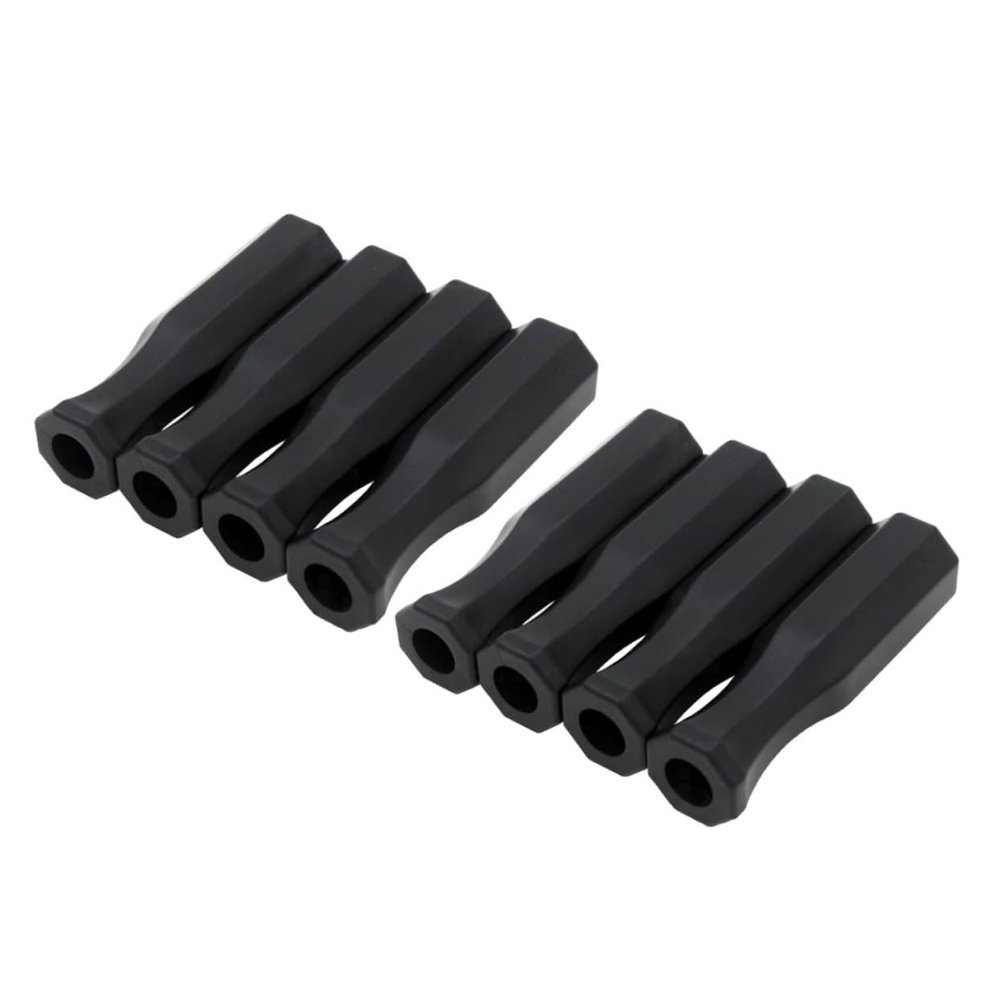 MUSISALY 8pcs Durable Plastic Table Football Handle Covers Ergonomic Grip Replacement for Foosball Rods Black Handle Grip Case for Enhanced Performance and Comfort