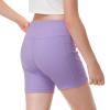 ANIVIVO Girls' 4" Volleyball Biker Dance Shorts - Youth Spandex Yoga Shorts Kids Athletic Running Compression Shorts with Pockets(Lightpurple 9-10) view 2