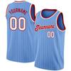 75Gudchoice Custom Basketball Jersey for Men Women Youth, Personalized Stitched Printed Name Number Logo, Light Blue Red Sports Jersey view 1