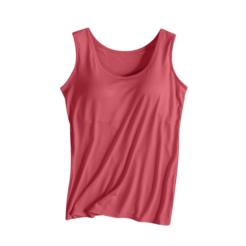 Tank Tops for Women with Built in Bra, Dressy Casual Basic Camisole Stretchy Layer Camis with Shelf Bra Underwear