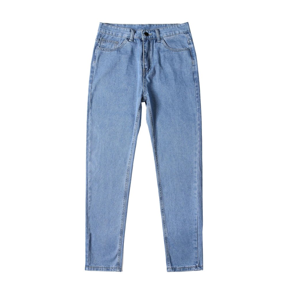 Men's Relaxed Fit Straight Leg Jeans Classic Distressed Cotton Jeans Pants Fashion Comfort Workwear Denim Pants (Light Blue,Small)