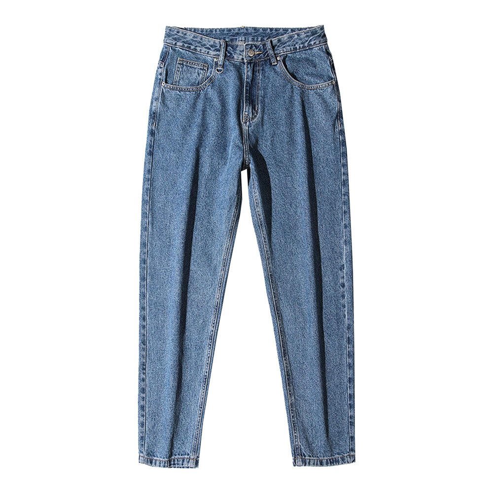 Mens Vintage Baggy Straight Leg Jeans Fashion Comfort Hip Hop Harem Denim Pants Cotton Loose Casual Jean Trouser (Blue,29)
