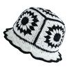 ANYSHOESll Crochet Bucket Hats for Women Cute with Ethnic Characteristics Knitted Hat Pretty Beach Little Hat (Cotton, White) view 1