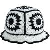 ANYSHOESll Crochet Bucket Hats for Women Cute with Ethnic Characteristics Knitted Hat Pretty Beach Little Hat (Cotton, White) view 2
