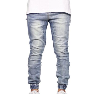 JEsilunmaMY Men's Stretch Ripped Skinny Jogger Jeans Slim Fit Stretch Distressed Pencil Jeans Fashion Comfort Denim Pants (Light Blue,36)