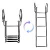 BABYCE Boat Ladder Marine Yacht Pontoon Boat Ladder with Safe Handrails, 4 Step Telescoping Swim Dock Ladder, Heavy Duty Stainless Steel Marine Boat Inboard Ladder view 3