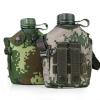 RUEHALF 1L Camouflage Water Bottle Outdoor Sports Picnic Kettle Portable Canteen with Shoulder Strap Aluminum Camping Pot Flask (Color : 01-1L) view 2