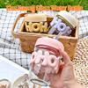 3Pack Milk Juice Cute Water Bottles,12oz Kawaii Glass Water Bottles with Straw and Lid for Girl Women,Portable Handy Water Cup for Juicing,Kombucha,Boba Milk,Fruit Drinks view 3