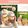 3Pack Milk Juice Cute Water Bottles,12oz Kawaii Glass Water Bottles with Straw and Lid for Girl Women,Portable Handy Water Cup for Juicing,Kombucha,Boba Milk,Fruit Drinks view 4