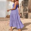 Akklian Womens Summer Dress Casual Loose Sleeveless Vacation Swing Flowy Tiered Sundress Cover up Long Maxi Dress Beach Dress view 3