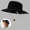 NineFit Basics Kids Wide Brim Adjustable Mesh Sun Hat UPF 50+ Sun Protectio Summer Beach Hat Kid Bucket Hats (Black, 12-24 Months) view 3