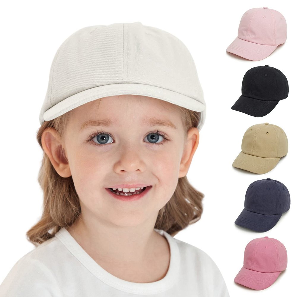 NineFit Basics Plain Toddler Kids Baseball Hat Baby Baseball Cap Boys Girls Summer Hat Infant Baseball Cap Toddler Hat (Brown, 2 Years)