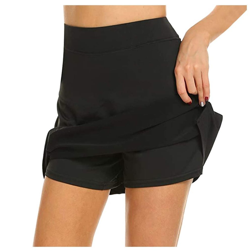 Womens Skorts Skirts Elastic Athletic Skort Tennis Skirt with Pocket Casual Summer Lightweight Skirt for Running 2024 Black