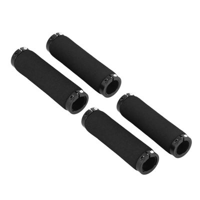 HANABASS 2pairs Comfortable Rubber Bike Handlebar Grips Ergonomic Non-Slip Design for Mountain Biking and Cycling Black Dual-Sided