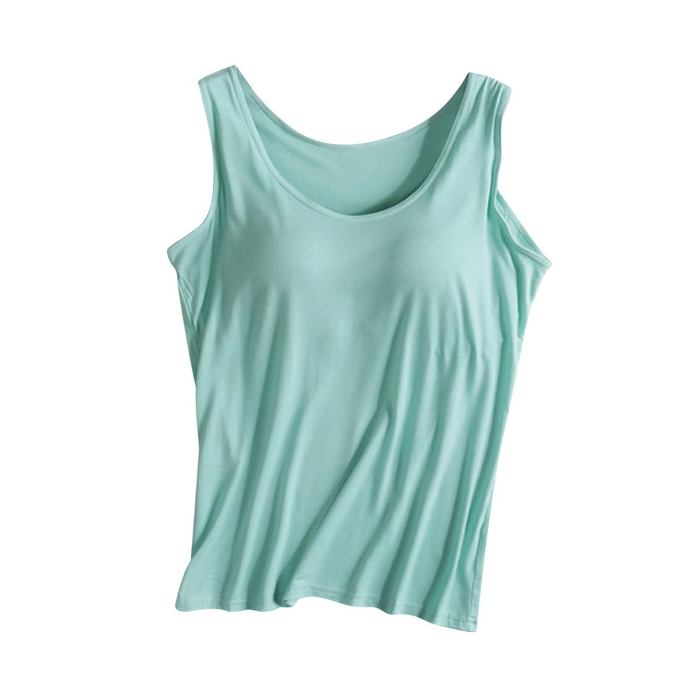 Tank Tops for Women with Built in Bra, Dressy Casual Basic Camisole Stretchy Layer Camis with Shelf Bra Underwear