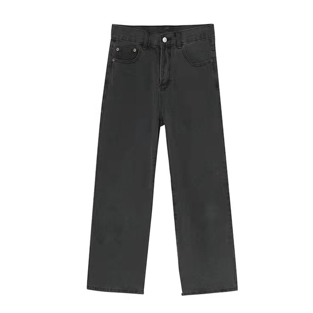 JEsilunmaMY Men's Distressed Straight Leg Jeans Fashion Comfort Cotton Denim Pants Loose Casual Carpenter Jean Trousers (Black,Small)