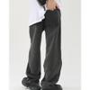 JEsilunmaMY Men's Distressed Straight Leg Jeans Fashion Comfort Cotton Denim Pants Loose Casual Carpenter Jean Trousers (Black,Small) view 3