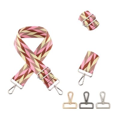 MOOWI Shoulder Strap Bag Strap 5CM Wide Thick Backpack Colourful Fabric Strap Replacement Bag Strap Long Strap Crossbody Handbag Replacement Strap (Color : KE181-A7, Size : Light Gold Buckle)