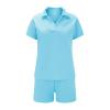GOKKILRW Womens 2 Piece Outfits Short Sleeve Solid Color Summer V Neck Tee Shirts Shorts Casual Loose Fit Sweatsuit Tracksuit view 4