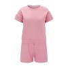 GOKKILRW Womens 2 Piece Outfits Short Sleeve Solid Color Summer V Neck Tee Shirts Shorts Casual Loose Fit Sweatsuit Tracksuit view 3