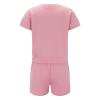 GOKKILRW Womens 2 Piece Outfits Short Sleeve Solid Color Summer V Neck Tee Shirts Shorts Casual Loose Fit Sweatsuit Tracksuit view 4